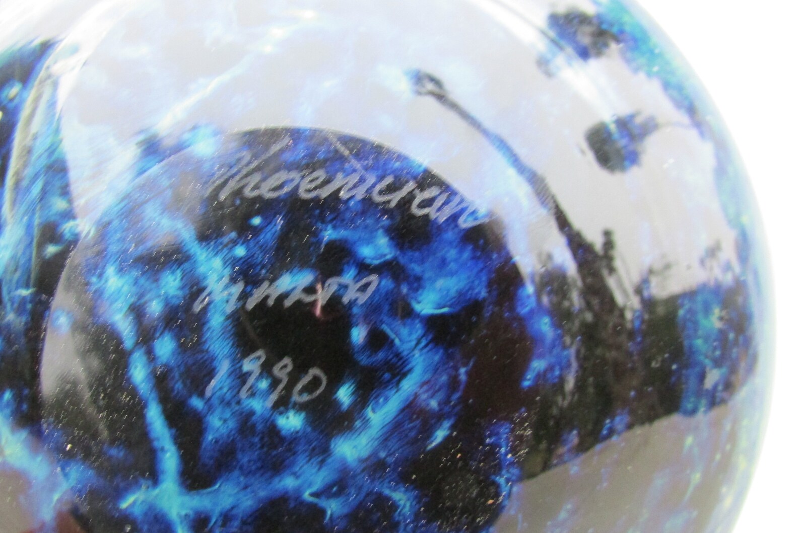 Phoenician Glass Malta Vase Blue Black Mustard Swirl Color Etsy