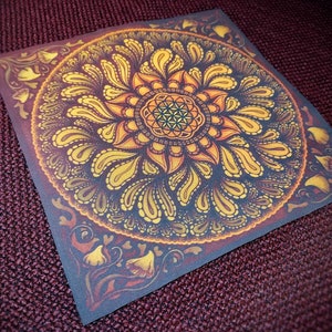 Lightweight poplin mandala patch. hippie print patch for decorating, sew on. 21.3cm (8.4&quot;)