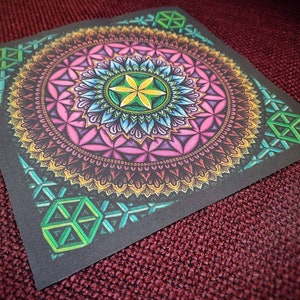 Lightweight poplin mandala patch. hippie print patch for decorating, sew on. 21.3cm (8.4&quot;)