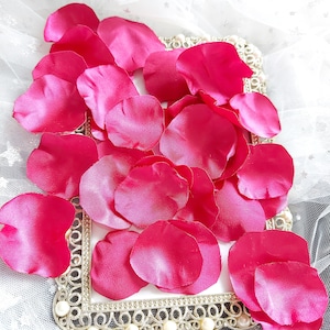 Rosepink Satin Rose Petals Flower Basket Wedding Decor Table Decoration Aisle Petals,handmade