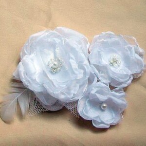 Weißes Pfingstrosenhaar. Hochzeit Accessoires Haar-Corsage,Brosch,Fascinator,Schärpe-Braut,Brautjungfern