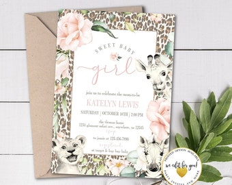 Cheetah Baby Shower Etsy