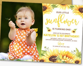 sunflower invitation etsy