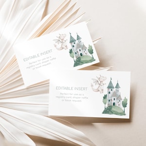 Insertions personnalisées modifiables pour baby shower avec dragons, cartes de clôture modifiables pour baby shower pour garçon avec dragons, 2744