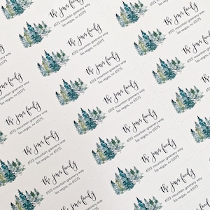 Adventure Mountain Greenery Return Address Stickers | Forest Baby Shower Address Labels | Printed Envelope Labels | Set of 30 | 139