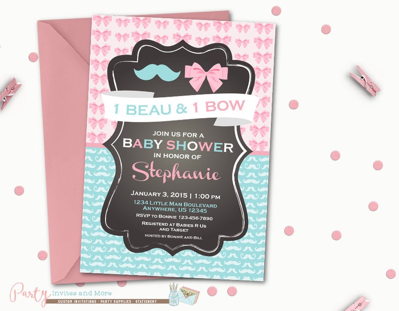 Twins Baby Shower Invitation Boy Girl Baby Shower Invitation Etsy