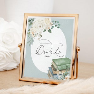 Zarezerwuj Baby Shower Drink Table Sign, Baby Shower Sign, Drink Station, Instant Download 2561