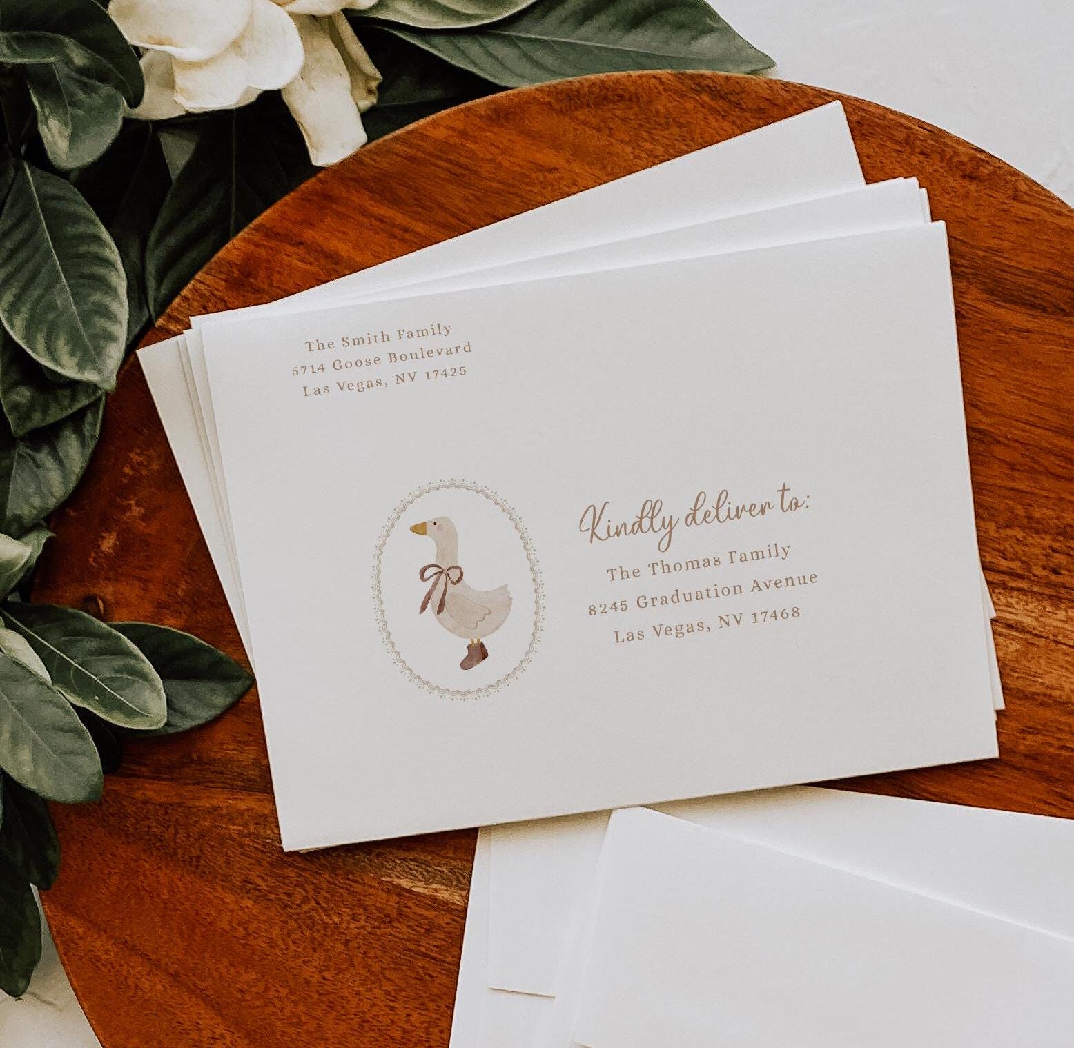 Goose Envelope Goose Baby Shower or Birthday Guest and Return Address Envelopes ...