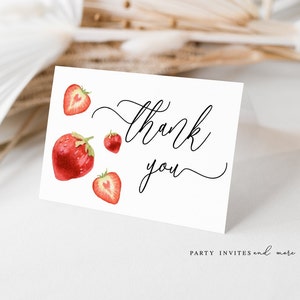 Pop Resin 30 Pack Strawberry Thank You Cards Pink Fruit Berry