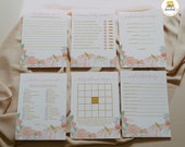 Pink Pumpkin Baby Shower Games, Printable Games Bundle, Wishes for Baby, Advice Cards, Predictions for Baby, Fall Baby Shower 2054