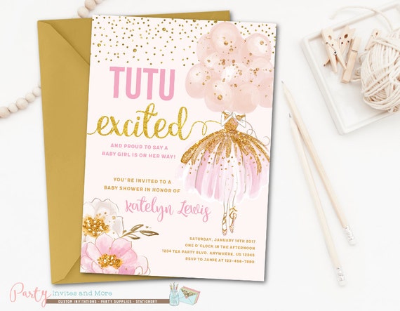 ballerina baby shower invitations