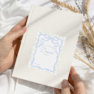 Blue Bow Baby Shower Bookplate Stickers, Gingham and Floral Ribbon Baby Library Book Labels, Set of 12, 2739