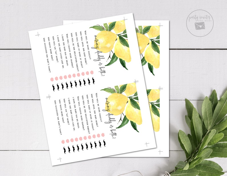 Wishes for Baby Advice Cards Printable Baby Shower Games Bundle Greenery Baby Shower 2147 Predictions for Baby Lemon Baby Shower Games