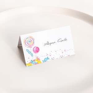 Tente de table pour baby shower ou anniversaire bonbons, étiquettes de produits de confiserie, sucettes 2035