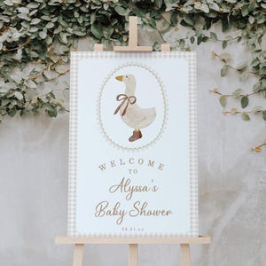Beige babyshower babyshower beige, bewerkbaar genderneutraal babyshowerbord, 2810