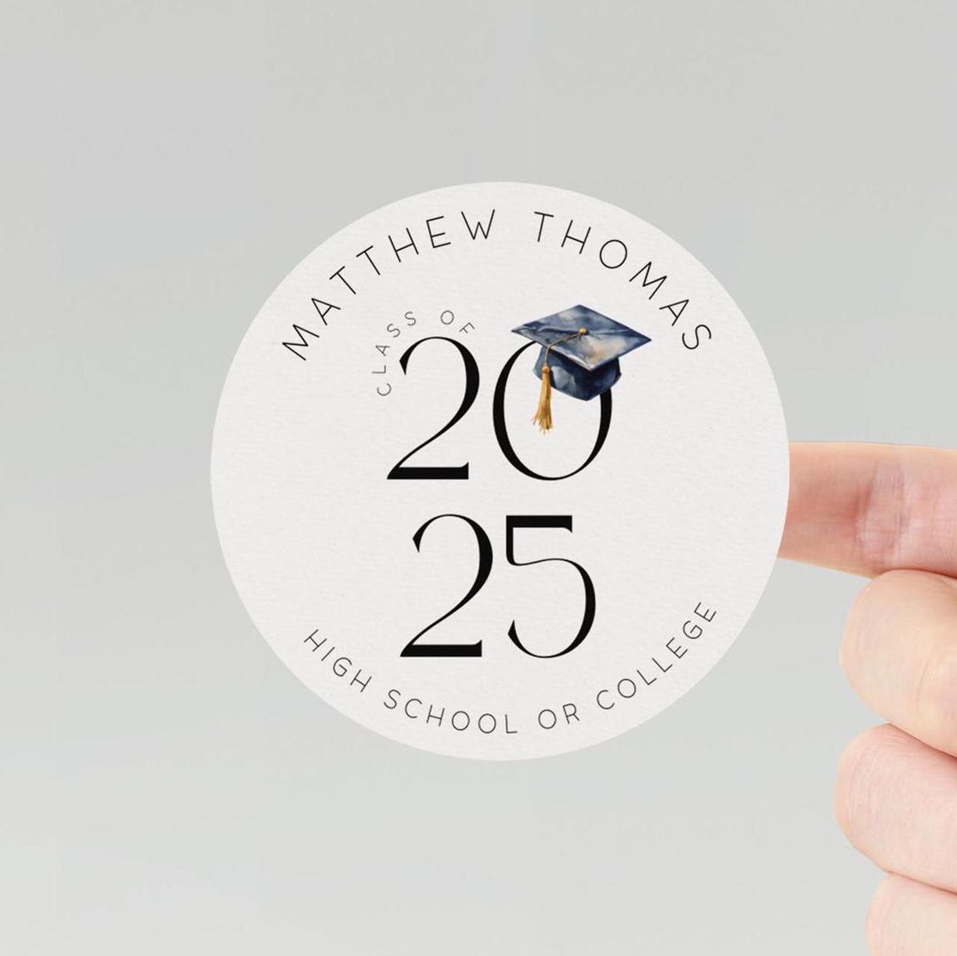 Personalized Class of 2025 Graduation Stickers, Graduation Party Favor ...