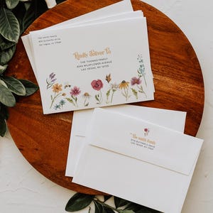 Wildblumen Umschlag Vorlage, Druckbare Umschlag Adressvorlage mit Wildblumen, Benutzerdefinierte Babyparty oder Geburtstag Umschläge 2543