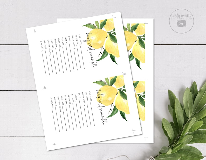Wishes for Baby Advice Cards Printable Baby Shower Games Bundle Greenery Baby Shower 2147 Predictions for Baby Lemon Baby Shower Games