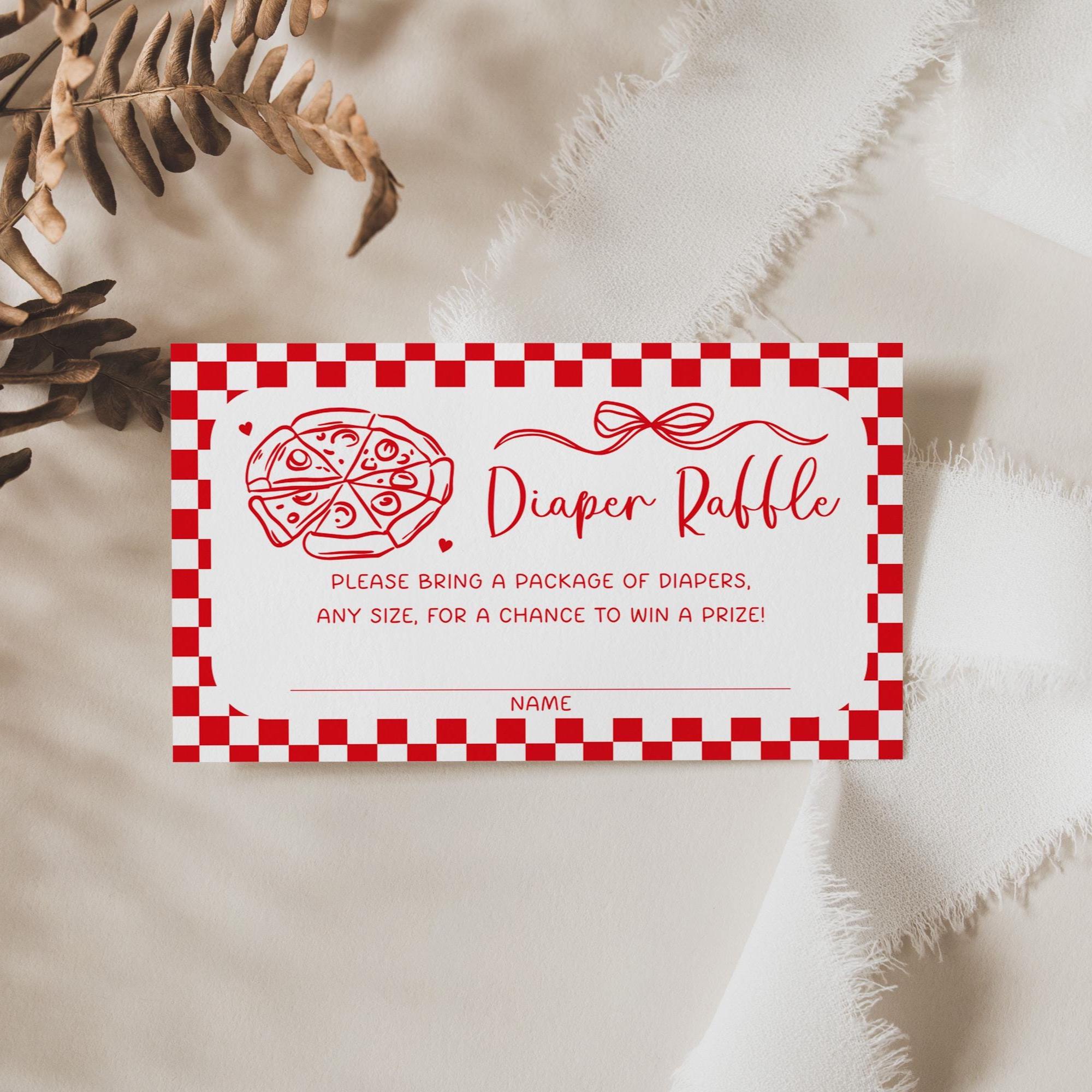 Pizza Raffle Box Pizza Party Insert Card, Diaper Raffle, Book Request (digital Download ...