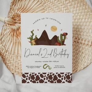 Editable Cowboy Birthday Invitation, Western Birthday Party Invite, Little Cowboy Birthday Invitation, Cowboy Party Invite, 2538