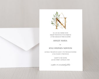Personalized GEOMETRIC MONOGRAM Wedding Invitation, RSVP Card, Envelopes, Party, Announcement, Shower, Stationary, Custom, Printed