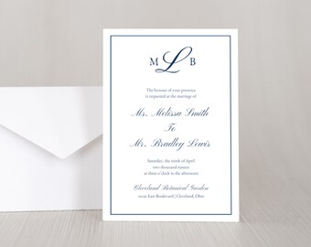 Personalized MELISSA Wedding Invitation, RSVP Card, Envelopes, Party, Announcement, Anniversary, Shower, Stationary, Custom, PRINTED