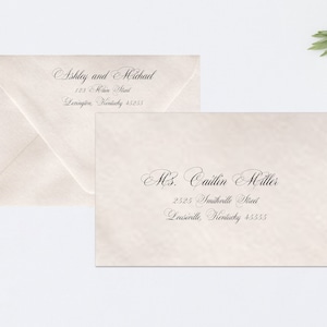 Envelope Addressing, Calligraphy, Return Addressing, Guest Addressing, Service, Script, Elegant,  Invitation, Maratre Script, STYLE #107