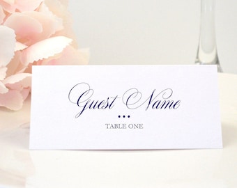 Personalized ELEGANT AMPERSAND Wedding Tented Place Card, Escort Card, Name Card, Reception, Folded Card, Dinner Table Card, Custom, PRINTED