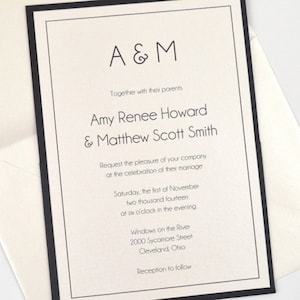 DOTTY | Wedding Invitation | Wedding Invite | Panel Pocket Invite | Romantic | Simple | Scroll | Classy | Elegant | Timeless