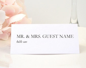 Personalized SIMPLY MODERN Wedding Tented Place Card, Escort Cards, Name Cards, Reception, Folded Cards, Dinner Table Cards, Custom, PRINTED