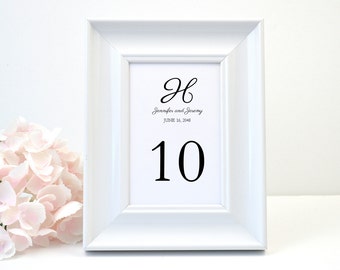 Tarjeta de número de mesa de boda con monograma moderno personalizado, decoración de mesa, decoración de recepción, letrero de mesa, tarjetas de asiento, fiesta, personalizado, impreso.