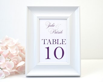Tarjeta personalizada con número de mesa para boda con símbolo de ampersand, decoración de mesa, decoración de recepción, letrero de mesa, tarjetas de asiento, fiesta, personalizada, impresa.
