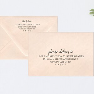 Envelope Addressing, Calligraphy, Return Addressing, Guest Addressing, Script, Elegant, Dots, Monogram, Blush, Pink, Soft Coral, STYLE #113