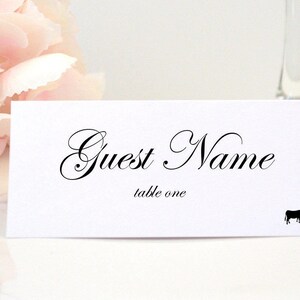 Personalized CLASSIC SCRIPT Wedding Tented Place Card, Escort Card, Name Cards, Reception, Folded Cards, Dinner Table Cards, Custom, PRINTED
