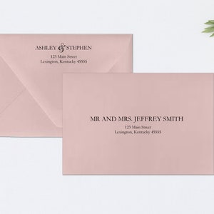 PRINTED Envelope Addressing, Guest Envelope Addressing, Return Envelope Addressing, Script, Calligraphy, Elegant, Blush, Pink, STYLE #100