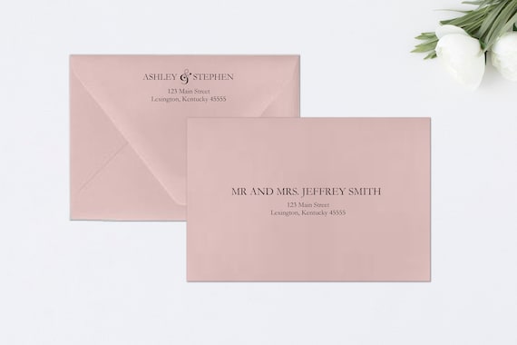 PRINTED Envelope Addressing, Guest Envelope Addressing, Return