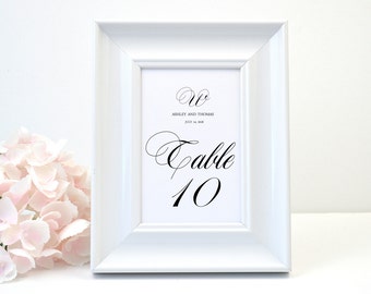Personalized CLASSIC SCRIPT Wedding Table Number Card, Table Decor, Reception Decor, Table Sign, Seating Cards, Party, Custom, PRINTED