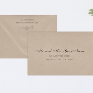 Envelope Addressing, Calligraphy, Return Addressing, Guest Addressing, Script, Elegant, Scroll, Invitation, Fancy, Wedding, STYLE #101