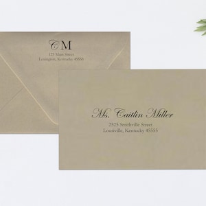 Envelope Addressing, Calligraphy, Return Addressing, Guest Addressing, Script, Elegant,  Invitation, Modern, Monogram, STYLE #108