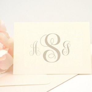PRINTED Thank You Card |  Elegant Wedding Thank You Card | Note Card | Gold Monogram | Custom Stationery | Personalized | SIMPLE MONOGRAM