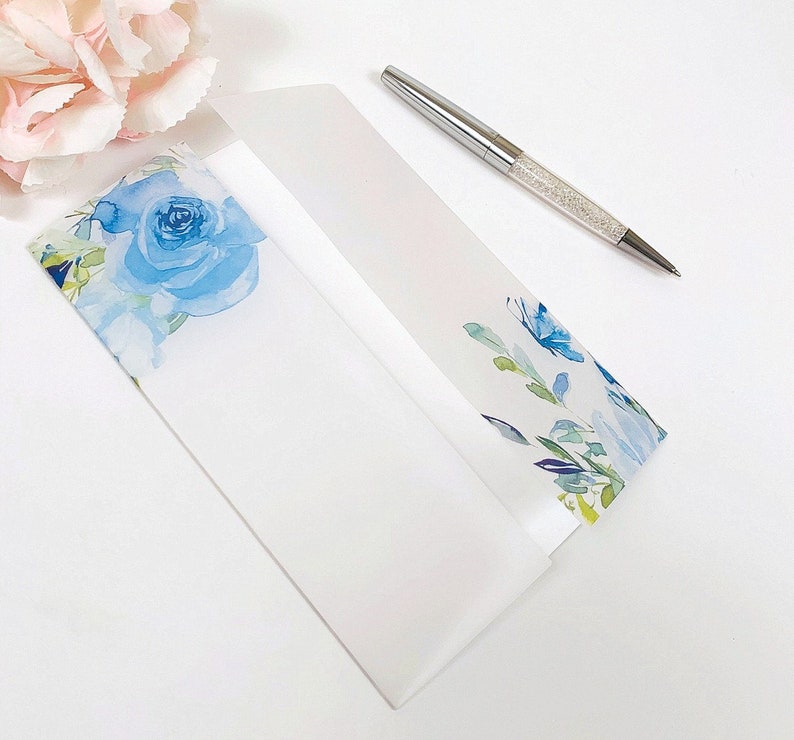 PRINTED Vellum Wraps w/ Floral Print Vellum Sleeve Etsy