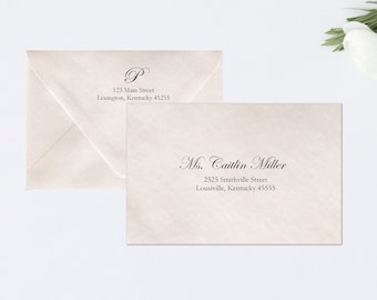PRINTED Envelope Addressing, Calligraphy, Return Addressing, Service, Printed, Guest Addressing, Script, Monogram, Invitation, STYLE #102