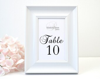 Tarjeta personalizada con monograma formal para número de mesa de boda, decoración de mesa, decoración de recepción, letrero de mesa, tarjetas de asiento, fiesta, personalizada, impresa.