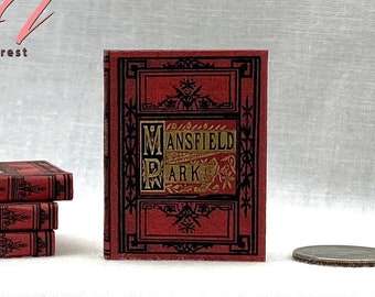 1:6 scala MANSFIELD PARK di Jane Austen leggibile illustrato in miniatura Playscale libro con copertina rigida Blythe Pullip Barbie scala libro