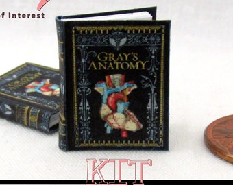 Kit GRAYS ANATOMY Book Kit Printed Pdf Instruction Tutorial in Miniature 1:12 Scale Miniature Book Kit