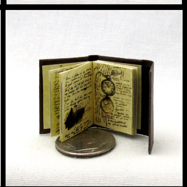 JOURNAL Of IMPOSSIBLE THINGS 1:12 Scale Miniature Dollhouse Illustrated Hard Cover Book Doctor Who