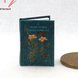 A MIDSUMMER NIGHTS DREAM Miniature Dollhouse 1:12 Scale Readable Illustrated Hard Cover Book Shakespeare