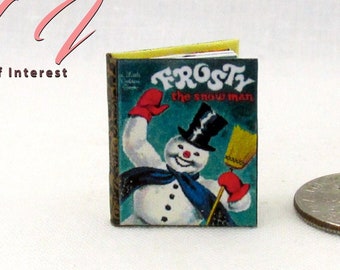 Frosty The SNOW MAN, livre illustré pour maison de poupée miniature à l'échelle 1:12, histoire pour enfants