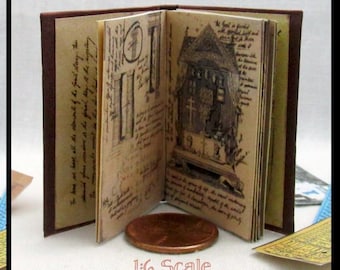 1:6 Scale JONES DIARY Miniature Illustrated Book Indiana Jones Holy Grail Diary