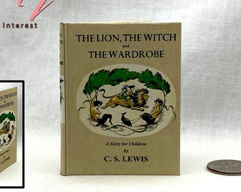 1:4 Scale The LION The WITCH And The WARDROBE Illustrated Readable Miniature Scale Hard Cover Book Chronicles of Narnia American Girl Scale